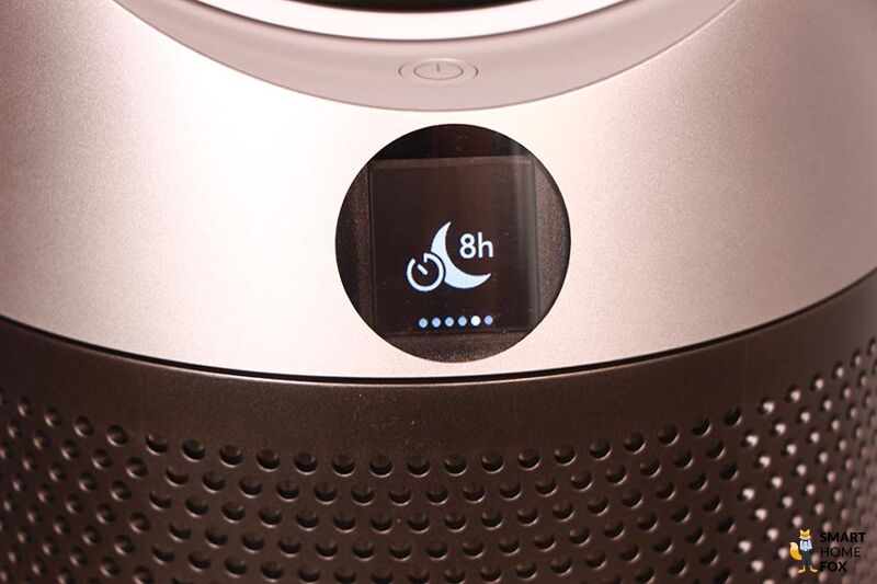 Die normale Displaybeleuchtung des Dyson Purifier Cool Autoreact TP7A Luftreinigers im automatischen Modus